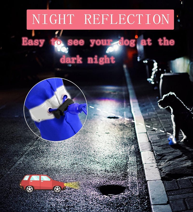 YAODHAOD Dog Shoes for Small Dogs, Puppy Dog Boots & Paw Protector for Winter Snowy Days, Anti-Slip Sole Dog Booties for Indoor Hardwood Floor 4PCS (Blue,Size: 6) - Image 4